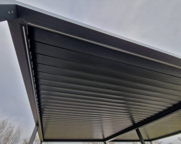 Adjustable louvered patio cover system in Houston